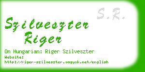 szilveszter riger business card